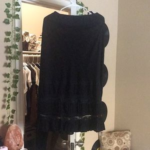Thrifted black lace maxi skirt